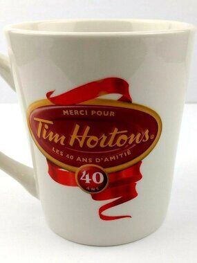Tim Hortons Thank You For 40 Years of Friendship Limited Edition White Mug 2004